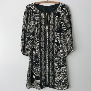 Nanette Lepore Black Cream Silk Dress - 2